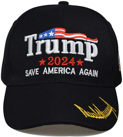 Trump 2024 Baseball Cap - Save America Again with Signature Detail