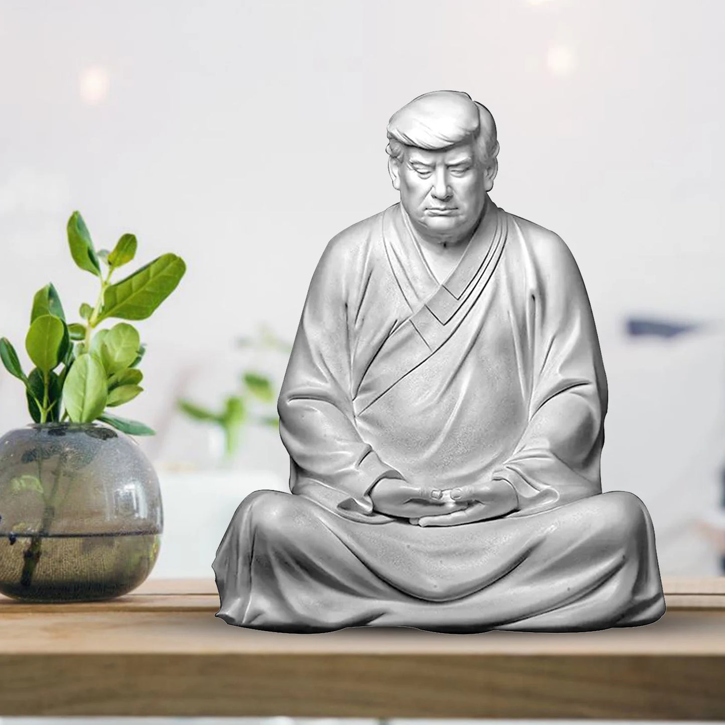 Donald Trump Buddha Figurine Statue Table Decoration Crafts Resin Mediating Buddha Sculptures Home Office Ornaments Gift