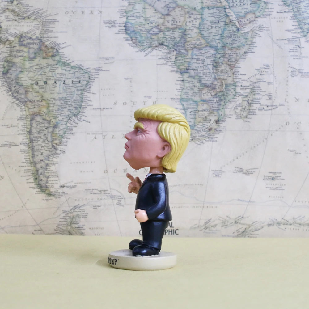 New Famous People Donald Trump  Figure Model Bobble Head Knock Toy 15CM