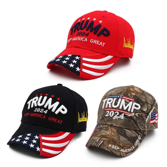 Donald Trump Hat Camouflage Cap 2024 USA Flag Baseball Caps Keep America Great Again President Hat 3D Embroidery