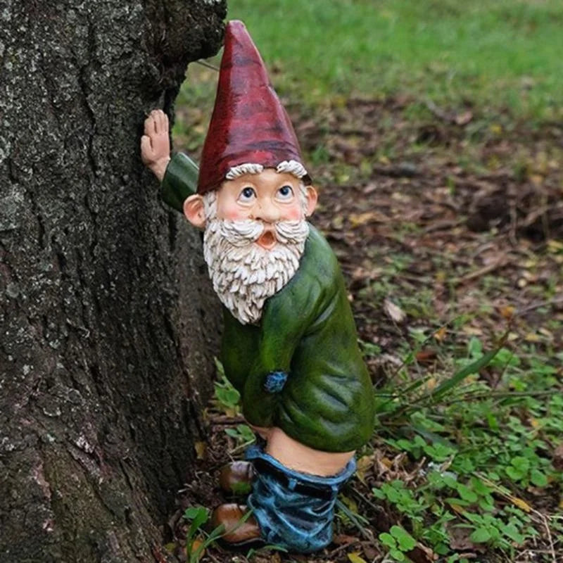 Creative Urinating Gnome Statue Resin Crafts White Bearded Old Man Dwarf Sculpture Christmas Garden Courtyard Decoration