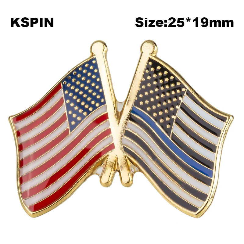 U.S.A & Gadsden Friendship Flag Badge Brooch Natinal Lapel Pins Flag Lapel Pins Country Flag Badge XY0661