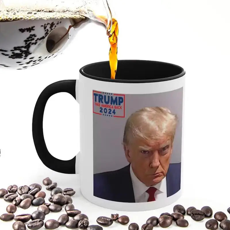 Trump 2024 Mug Keep America Great Ceramic Coffee Cup Donald Trum p Mugshot Funny Novelty Coffee Mug For Fans Trump Mug Shot