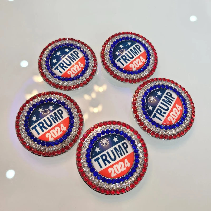 Trump 2024 Brooch Pins Save America Again Red Blue Lapel Pin Shirt Bag Badge Decoration