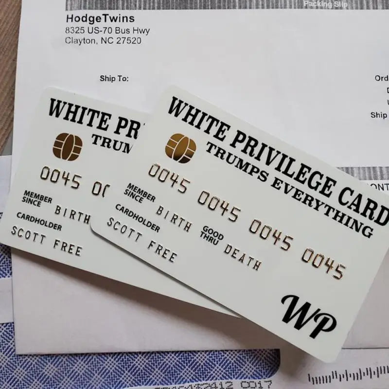 New White Privilege Credit Card Trumps Everything Universal Novelty Wallet Size Collectable Laminated Card Identity Symbol Gifts