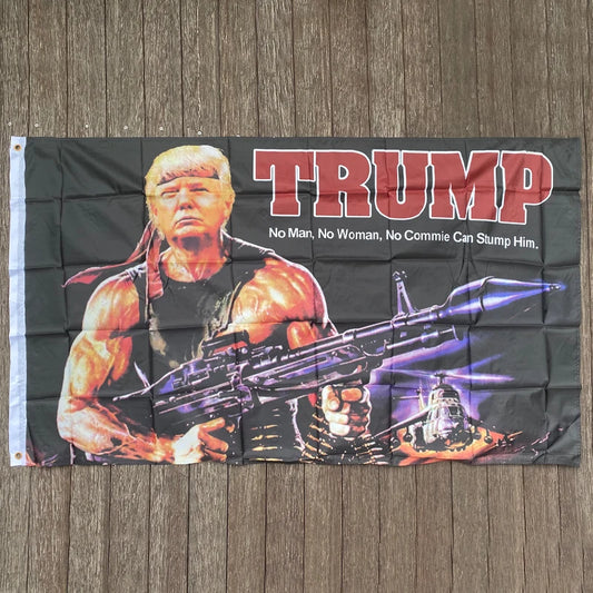 xvggdg custom flag   90*150cm  Creative Trump Gun Pattern American Flag Trump Tank Flag Trump Hanging Flag Trump Flag