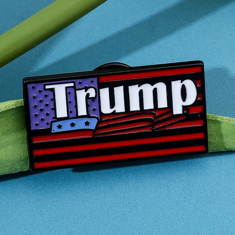 New Arrival Donald Trump President Brooch Pins USA Metal Enamel Lapel Pin Button Badges for Clothing Pins Accessories Gifts