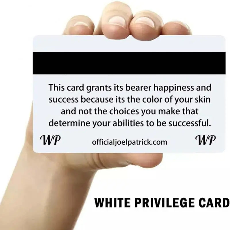 New White Privilege Credit Card Trumps Everything Universal Novelty Wallet Size Collectable Laminated Card Identity Symbol Gifts