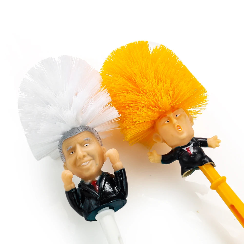 U.S. President Trump Biden Toilet Brush Funny Gag Gift Hard-haired Toilet Brush Gifts for Friends Household Cleaning Appliances