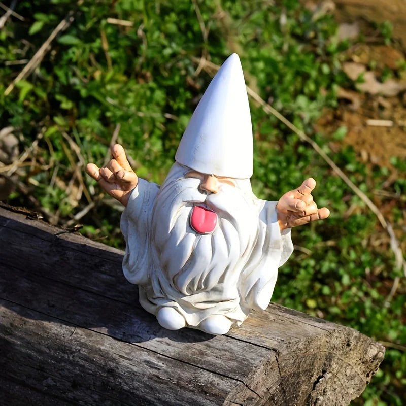 1pc Rocker Gnome Garden Statues Will Rock Your Fairy Garden And Garden Gnomes Outdoor Statues, Garden Gnome Statue, Garden Decor
