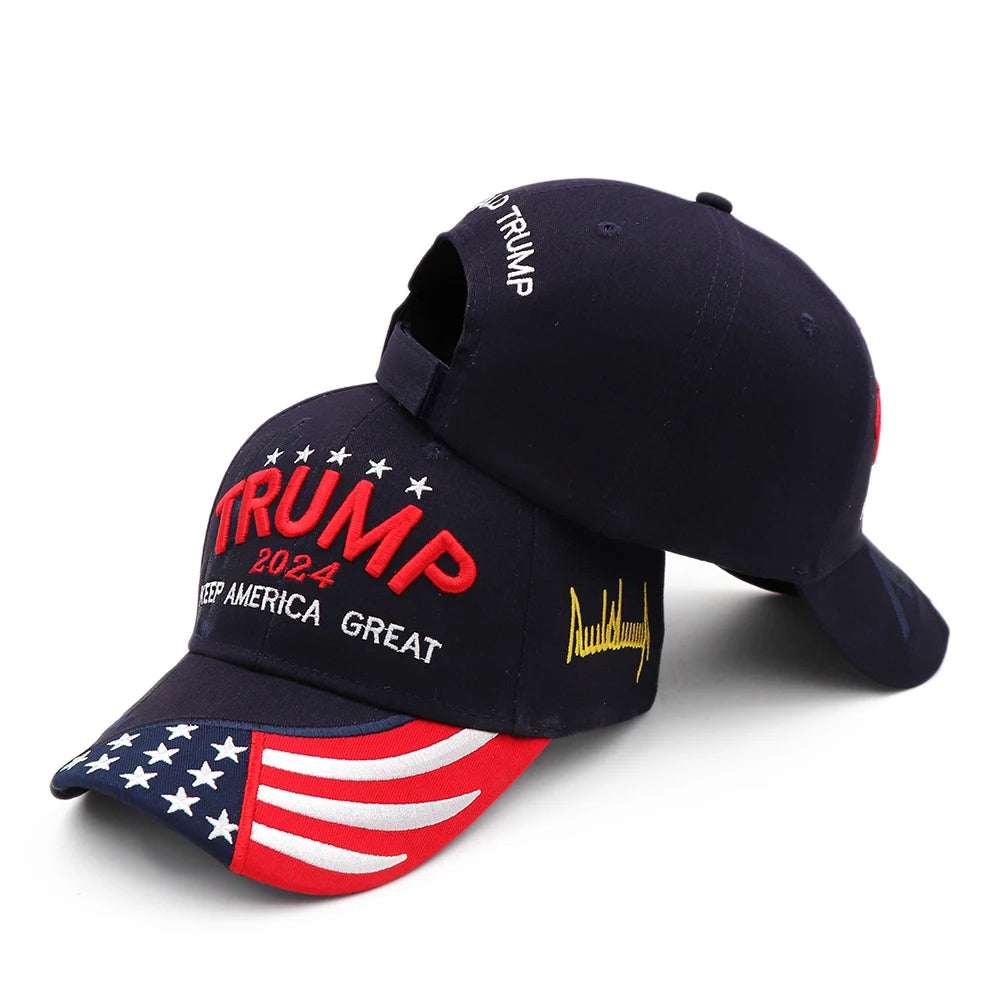 Stylish Donald Trump 2024 Cap USA Baseball Caps Keep America Great Snapback President Hat Embroidery Fashion Unisex Sunshade Hat