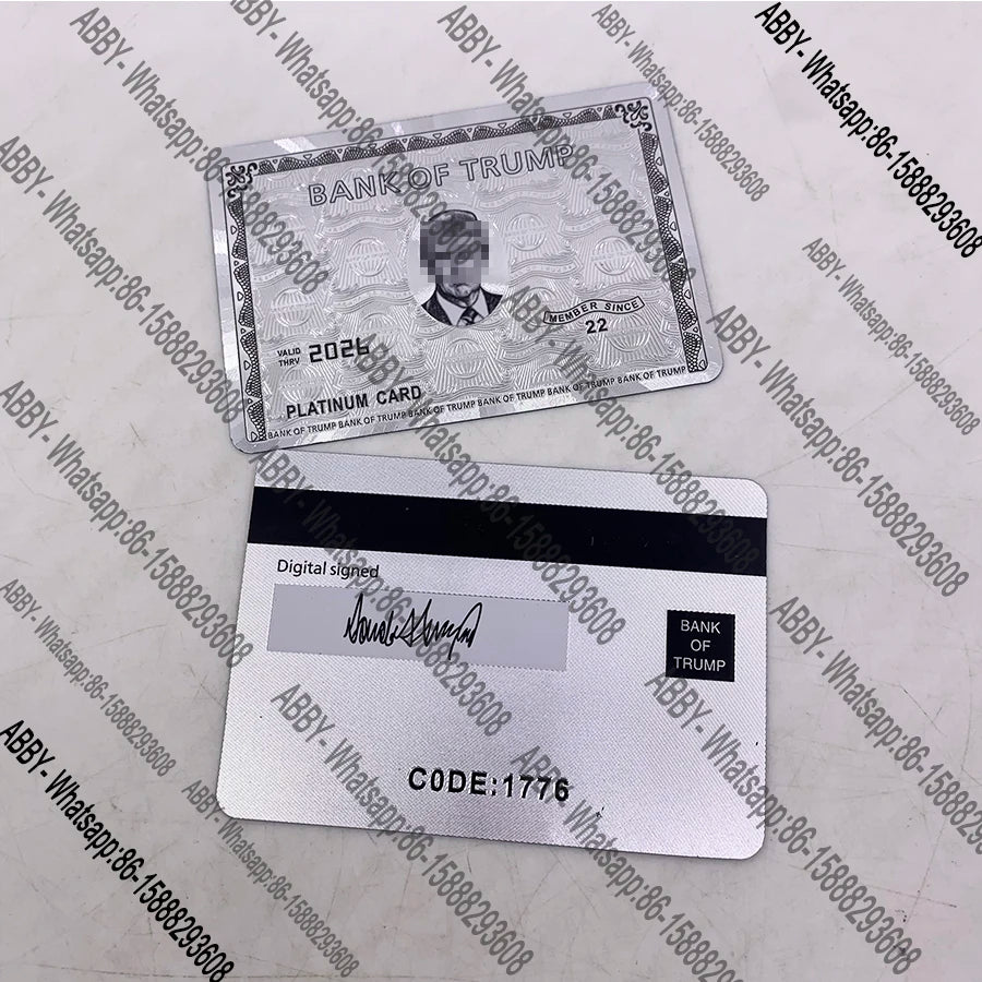 Wholesale Donald Trump silver foil name card Plastic credit card material creative Platinum card Trb vip card for collection