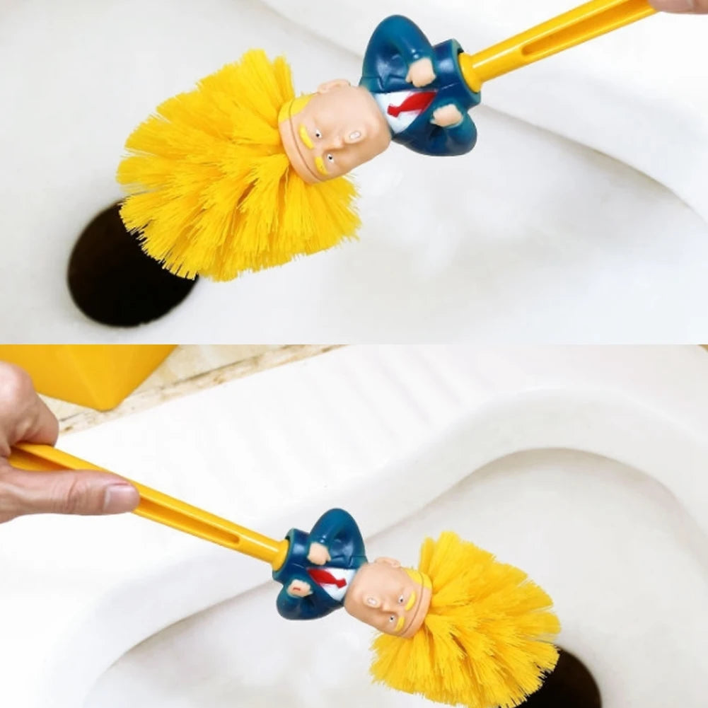 U.S. President Trump Biden Toilet Brush Funny Gag Gift Hard-haired Toilet Brush Gifts for Friends Household Cleaning Appliances