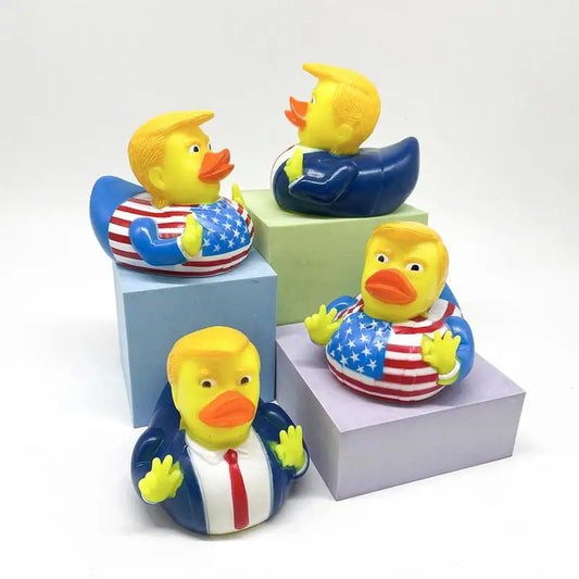 Yellow Suit duck Trump duck doll toy creative water squeezing sound doll
