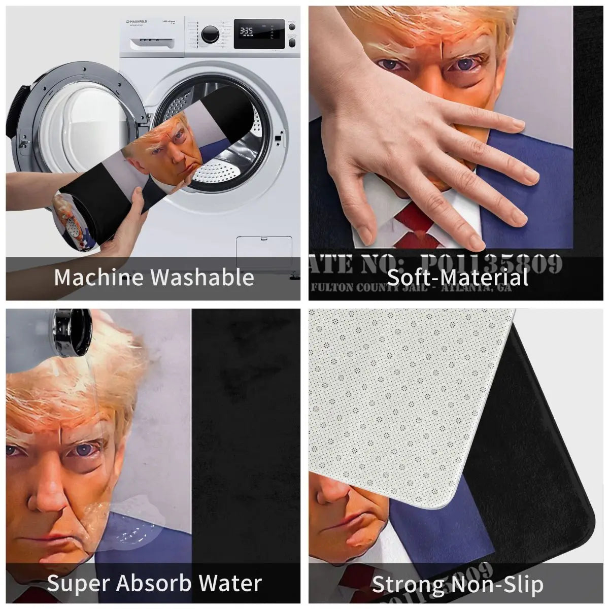 Trump Never Surrender Doormat Rug Carpet Mat Footpad Polyester Anti-slip Sand Scraping Entrance Kitchen Bedroom Balcony Toilet