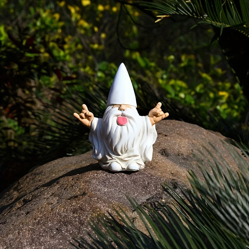 1pc Rocker Gnome Garden Statues Will Rock Your Fairy Garden And Garden Gnomes Outdoor Statues, Garden Gnome Statue, Garden Decor