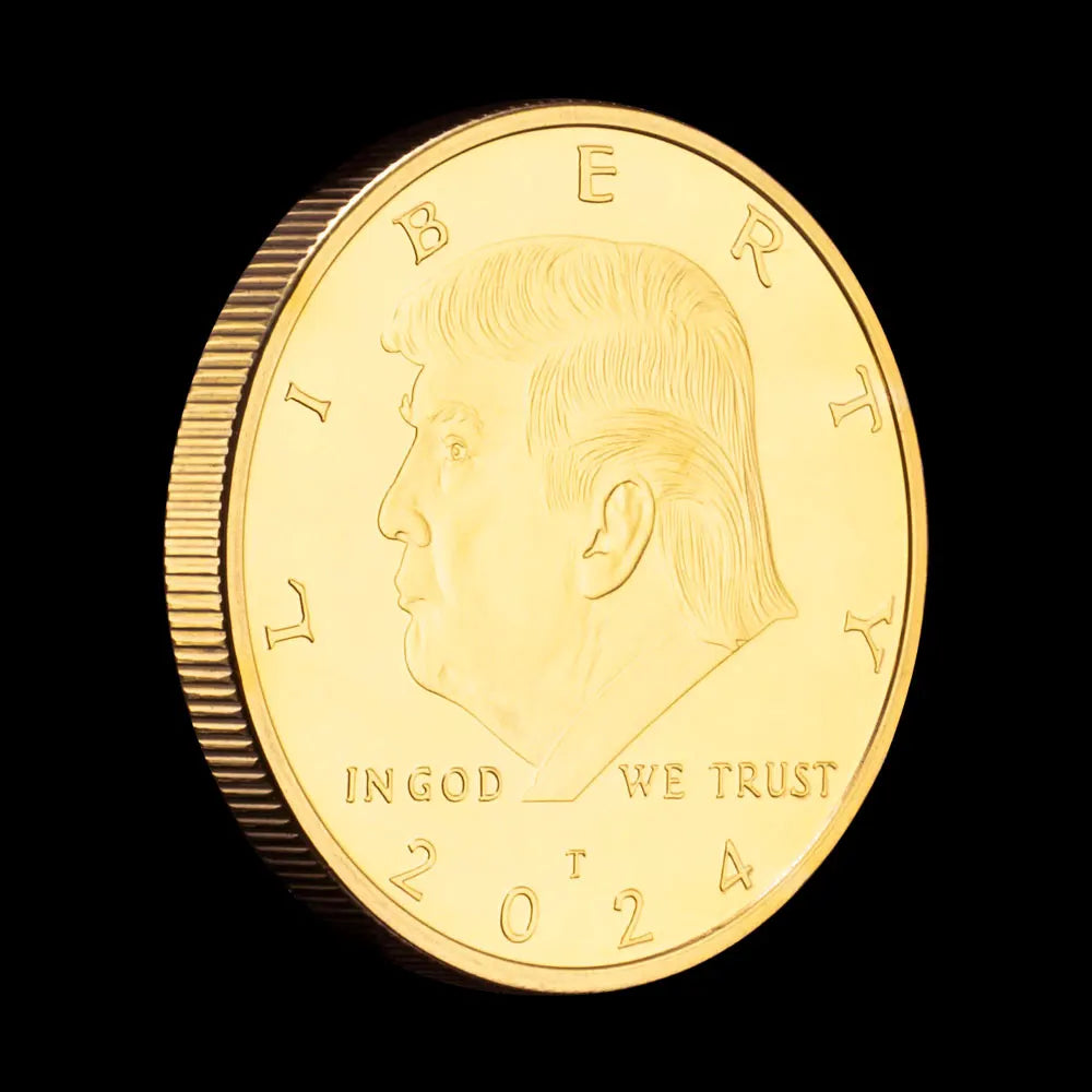 45th President of United States Donald J. Trump 2024 Collectible Gold Plated Souvenir Coin Basso-relievo Commemorative Coin