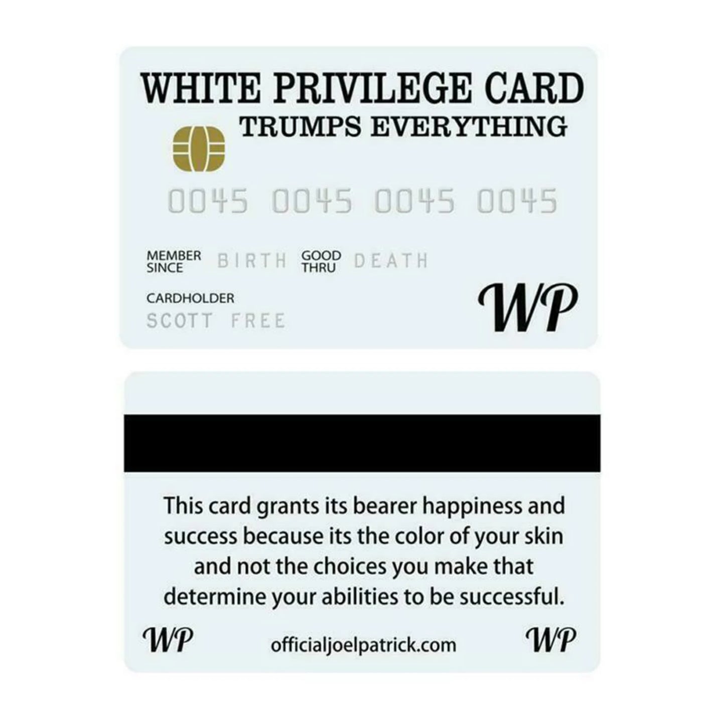 White Privilege Card Official Race Card Trumps Jokes Men And Women Give Gifts To Each Other birthday Inspirational Card Gift