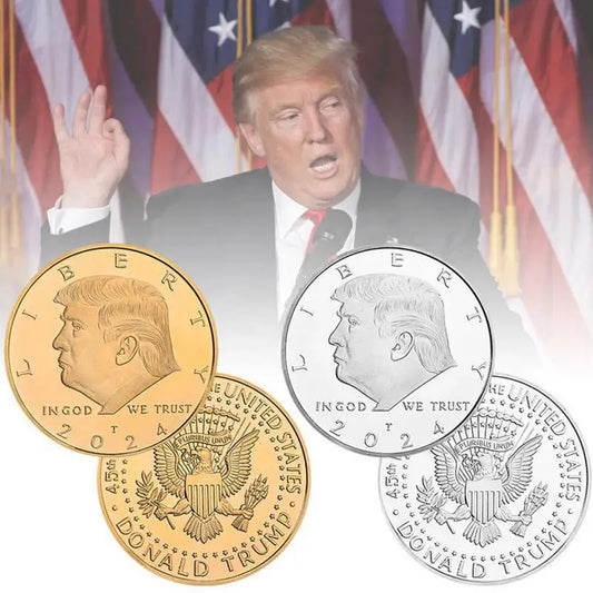 New 2024 America President Trump Commemorative Coins Collection Crafts US Style Badge Home Decoration Souvenirs Coins Gift