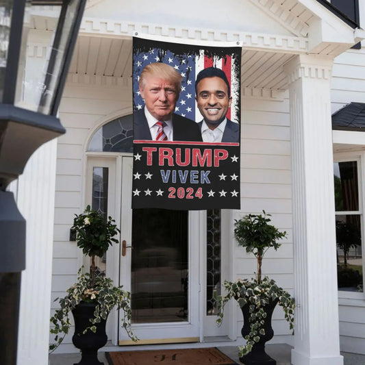 Trump And Vivek Ramaswamy Flag Vivid Color Indoor Outdoor Banner 2024 US Presidential Election Home Room Dorm Wall Decor