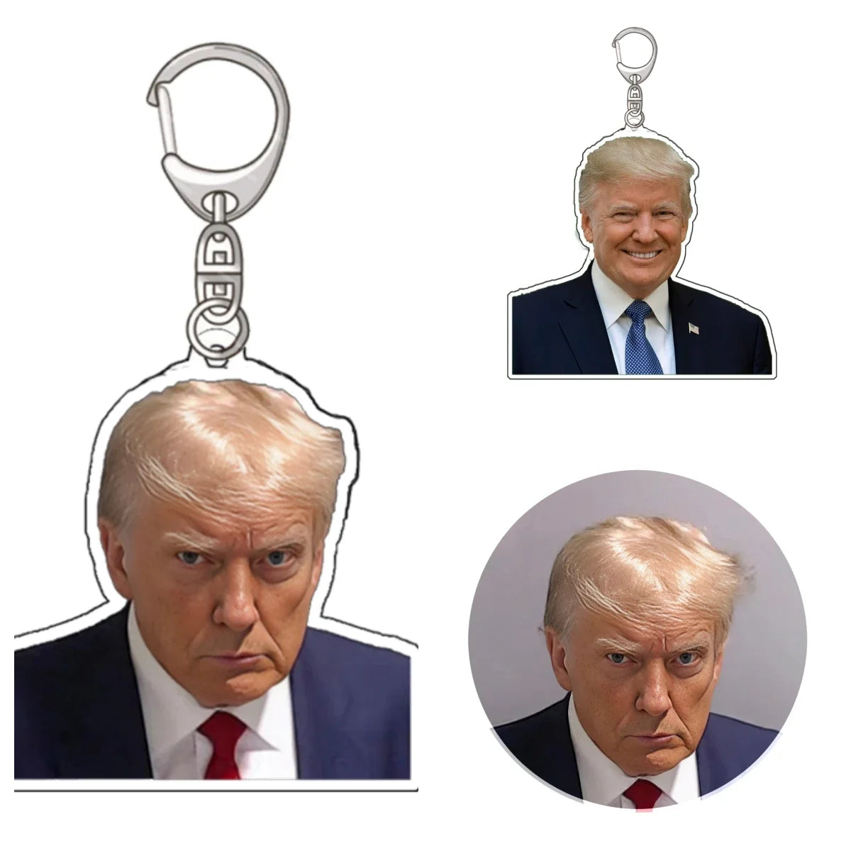 Trump Mug Shot - Donald Trump Mug Shot - Never Surrender 58mm Brooch Humor Funny Political Graphic  Acrylic Key Chain Fans Gift
