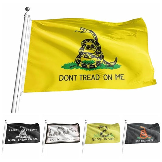 Snake Flag Yellow Snake Tea Party Culpeper Dont Tread On Me Flag 3x5FT Banner Home Garden Decoration Flag Accessories