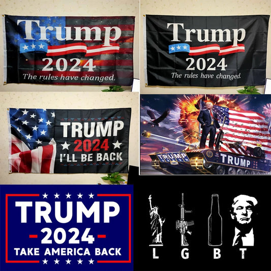 Donald Trump 2024 Flag Keep America Great Again LGBT President USA The Rules Have Changed Take America Back 3x5 Ft 90x150 CM