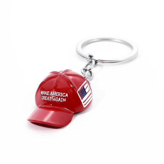 Make America Great Again Hat Donald Trump Keychain Fashion Creative Mini Red Republican Hat Cap Metal Jewelry For Man Women Gift