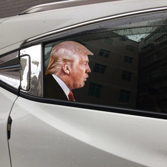1PC President Donald Trump Car Sticker Self-Adhesive Life Person Size Passenger Left Right Side Window Decal Auto Exterior Decor