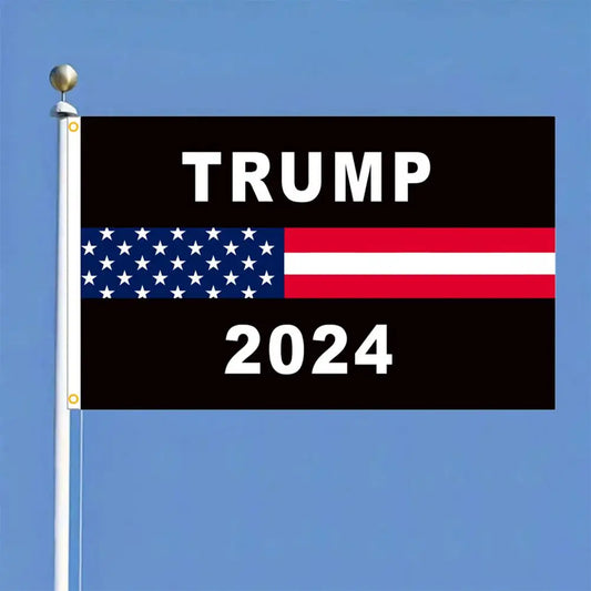 American Election Decoration Trump Campaign Banner Double Trump 2024 Flag with Rust-proof Buttonholes for Election for Outdoor