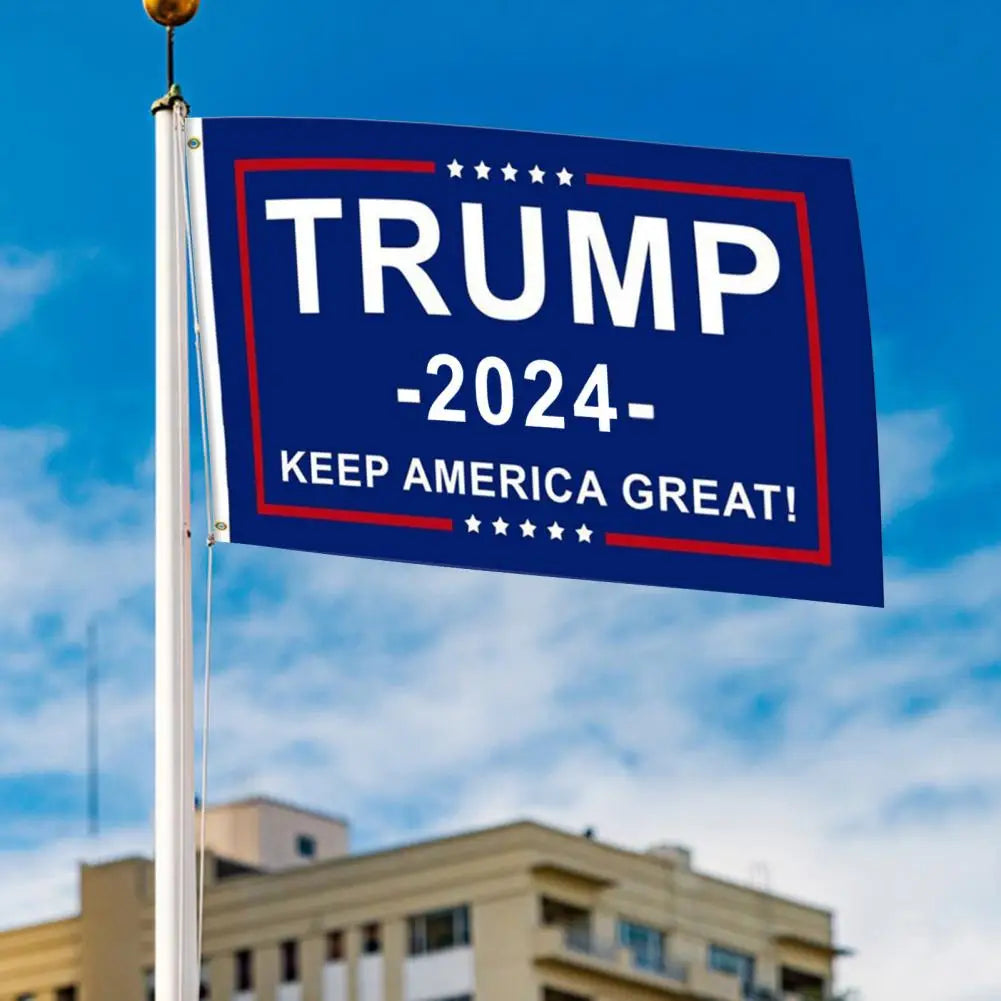 Blue Trump Flag Trump 2024 Campaign Flags President Usa Flags Keep America Great Neatly Sewn Blue Design Donald for President