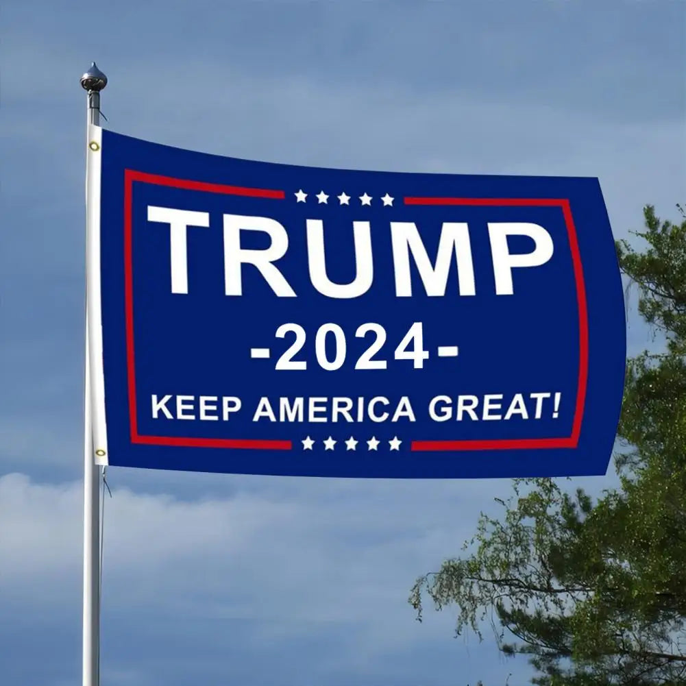 Blue Trump Flag Trump 2024 Campaign Flags President Usa Flags Keep America Great Neatly Sewn Blue Design Donald for President